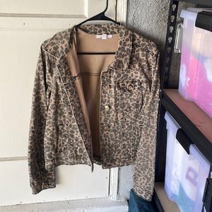 Cheetah Print Denim Jacket Lightly Worn